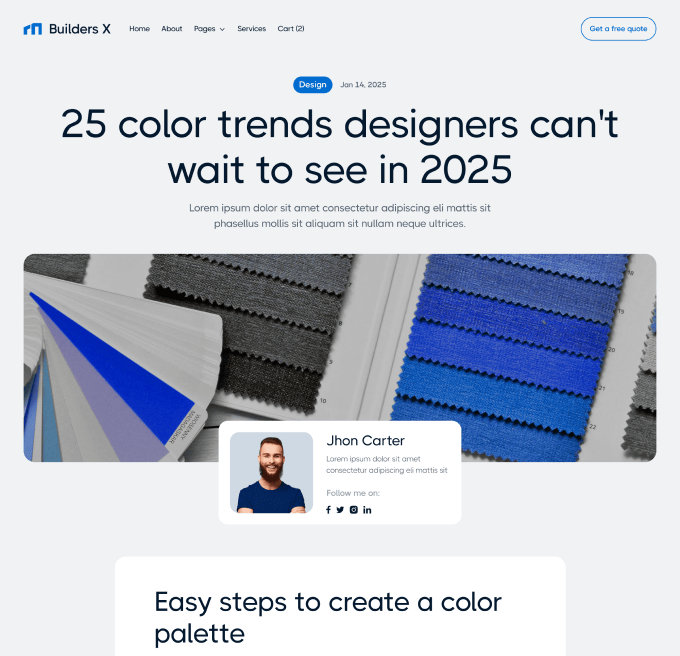 Builders X - Blog Post Page - Builders Webflow Template