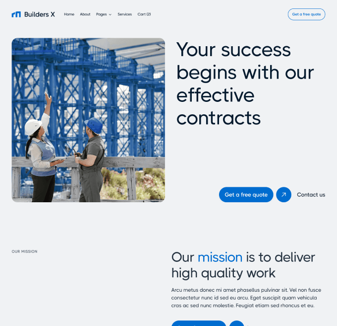 Builders X - Home V2 Page - Builders Webflow Template