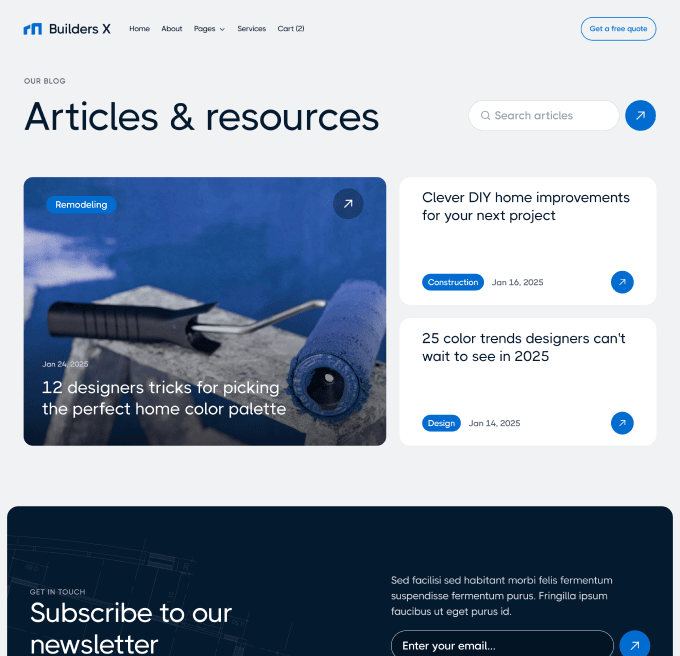 Builders X - Blog V3 Page - Builders Webflow Template