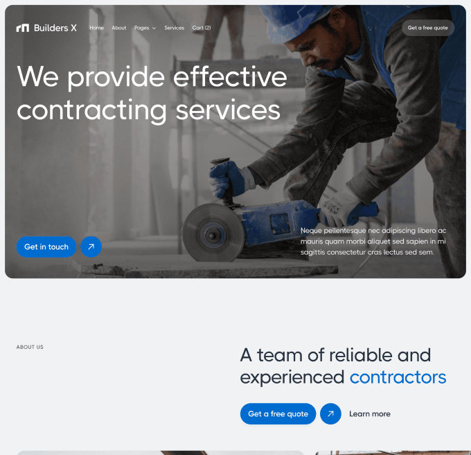Builders X - Home V1 Page - Builders Webflow Template