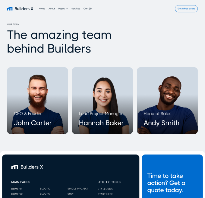 Builders X - Team Members Page - Builders Webflow Template