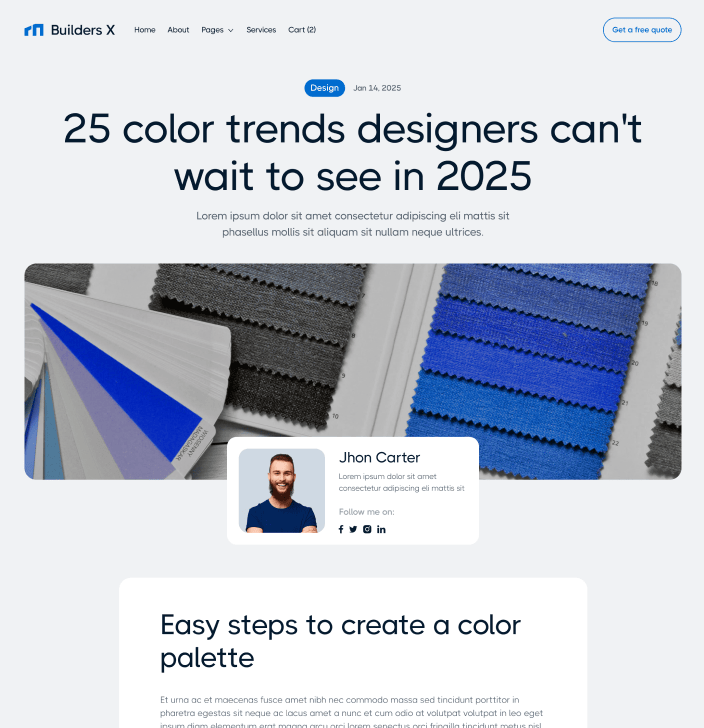 Builders X - Blog Post Main Page - Builders Webflow Template