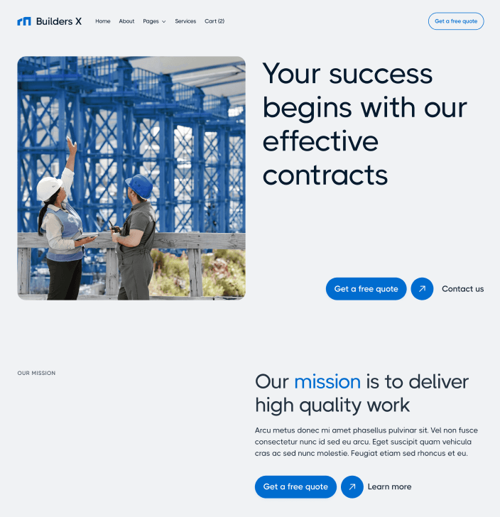 Builders X - Home V2 Main Page - Builders Webflow Template