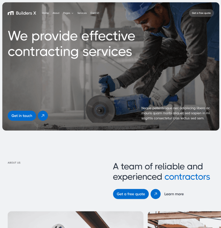 Builders X - Home V1 Main Page - Builders Webflow Template

