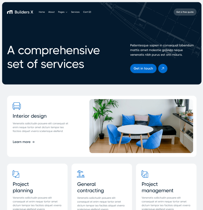 Builders X - Service Main Page - Builders Webflow Template