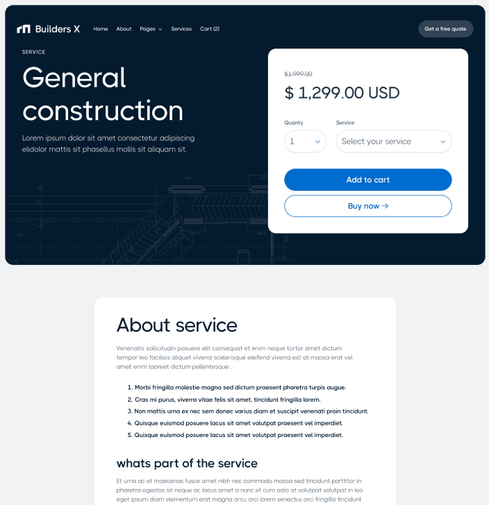 Builders X - Shop Single Main Page - Builders Webflow Template