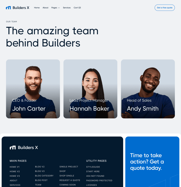 Builders X - Team Members Main Page - Builders Webflow Template