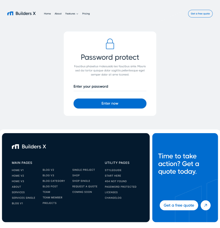 Builders X - Password Protect Utility Page - Builders Webflow Template