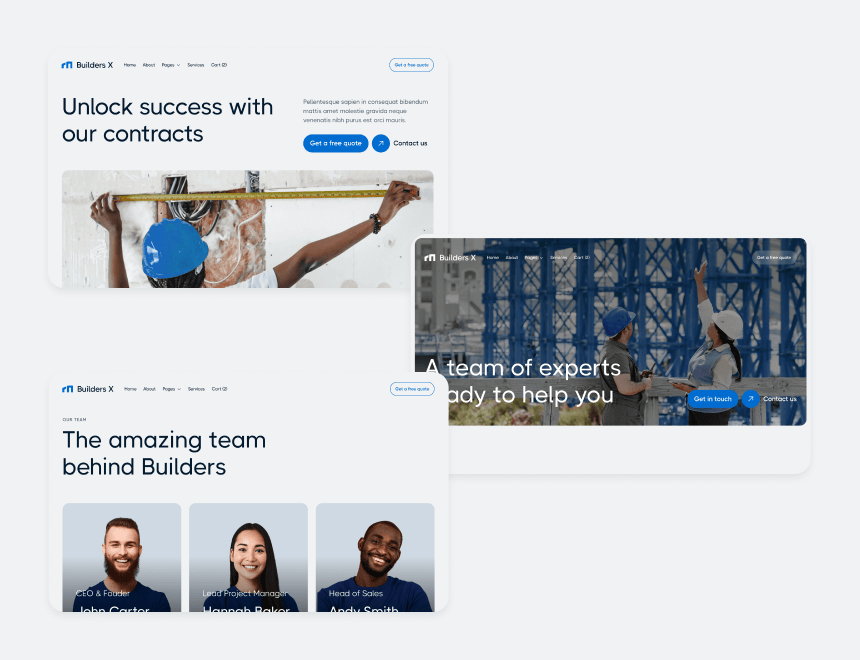 Builders X - 80 Sections Included - Builders Webflow Template