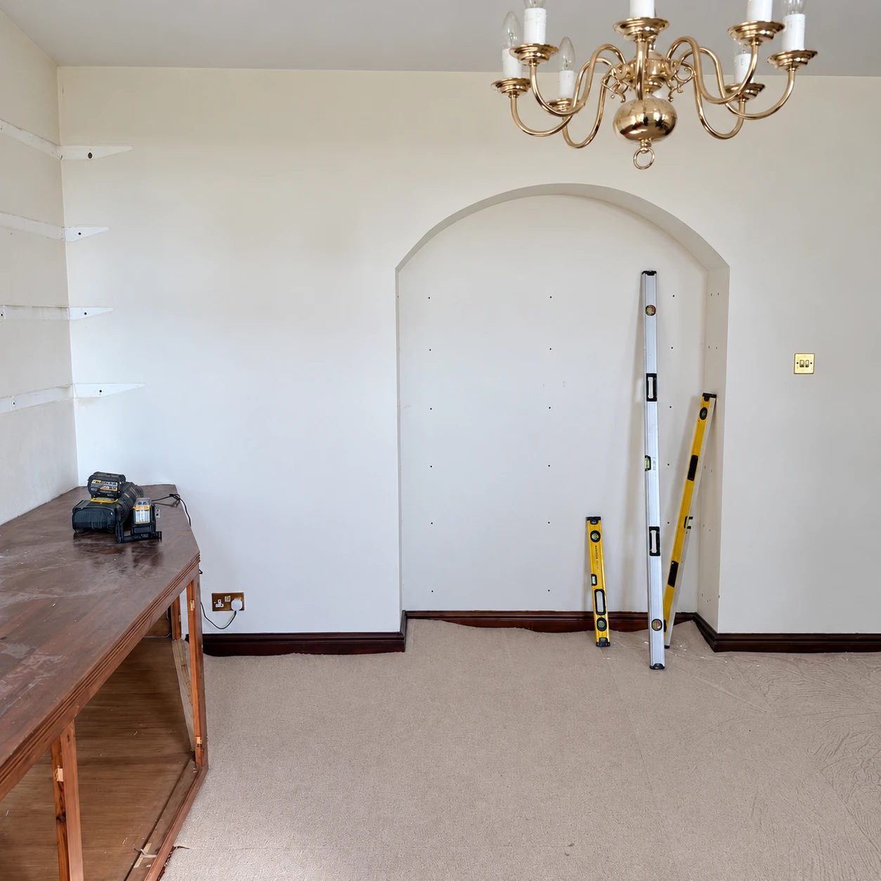 Original open room before it was divided into the new master suite