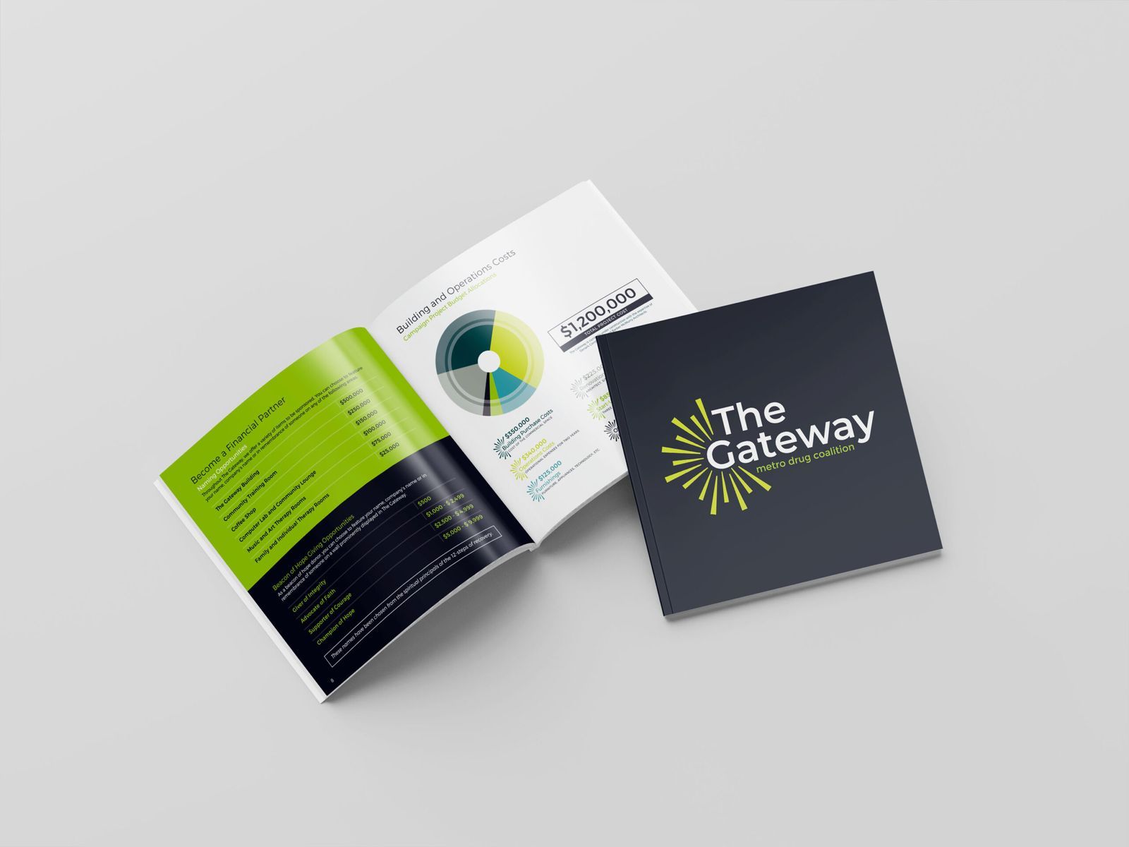 two brochures laying open