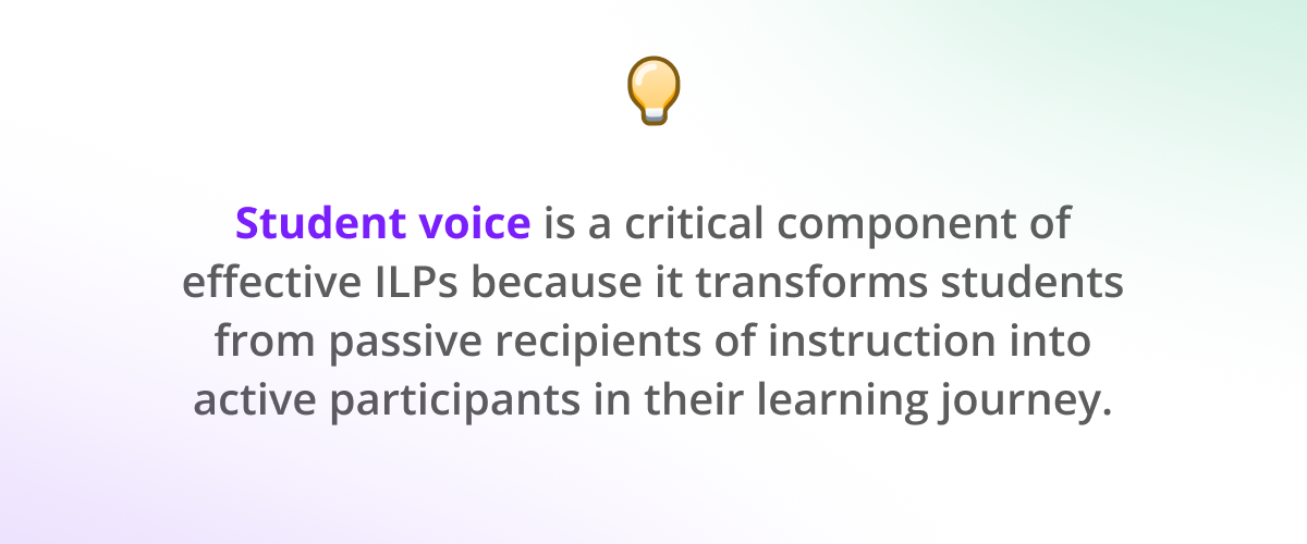 Student Voice in ILPs
