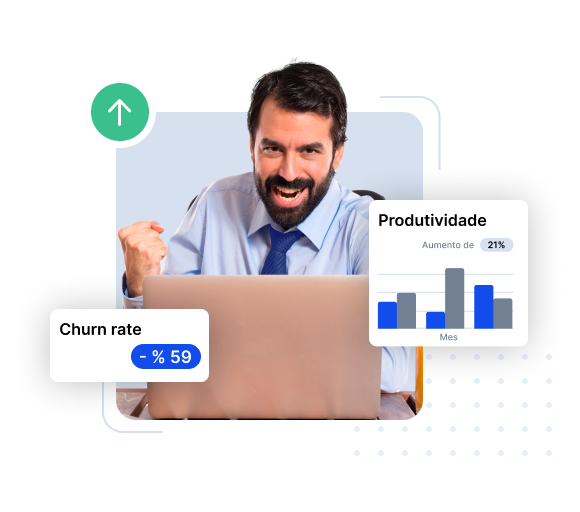 Lider comemorando resultados
