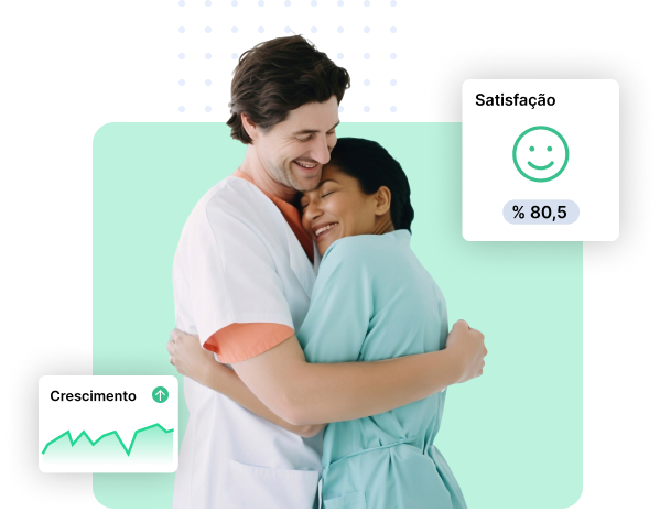 Médico com paciente e wigets