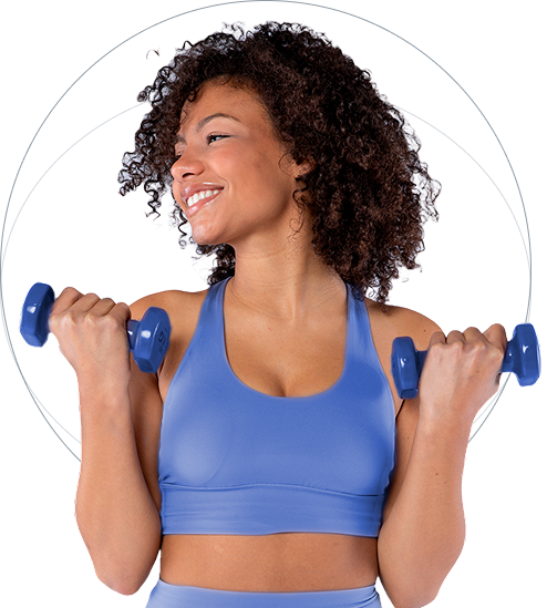 Estudiante de gimnasia sonriente