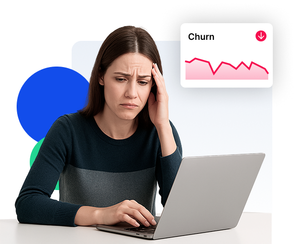 Mulher preocupada com churn