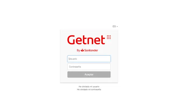 Pantalla acceso Portal Getnet