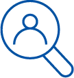 magnifying glass with person
