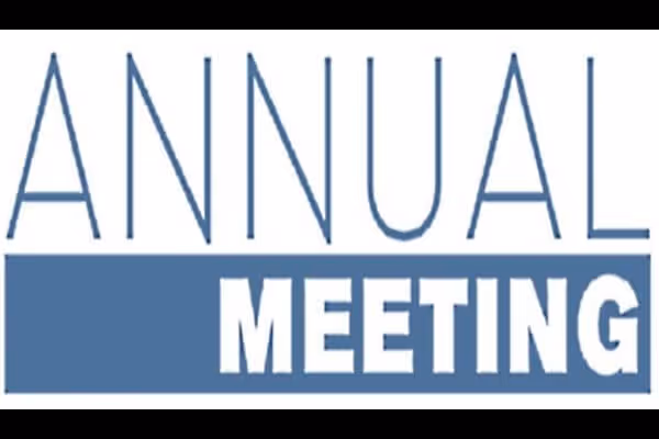 Shows the words Annual Meeting