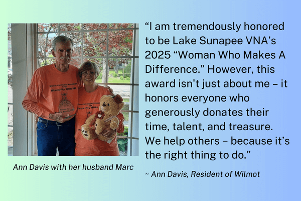 Photo of Marc and Ann Davis with quote from Ann