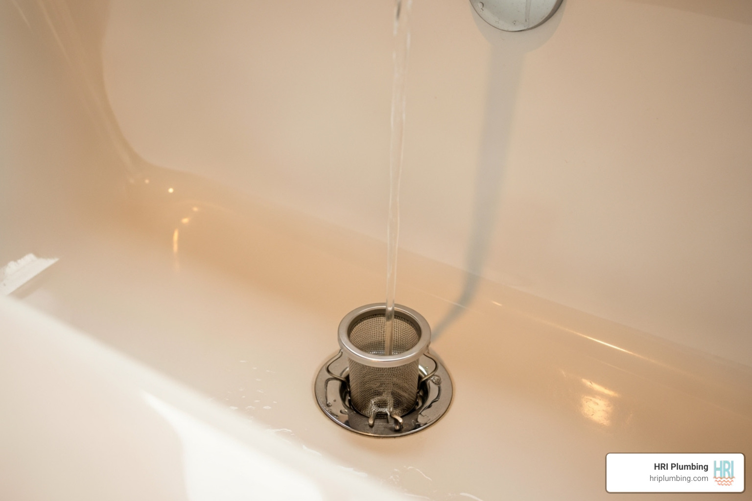 clean bathtub drain with a mesh hair catcher installed - bathtub drain clog