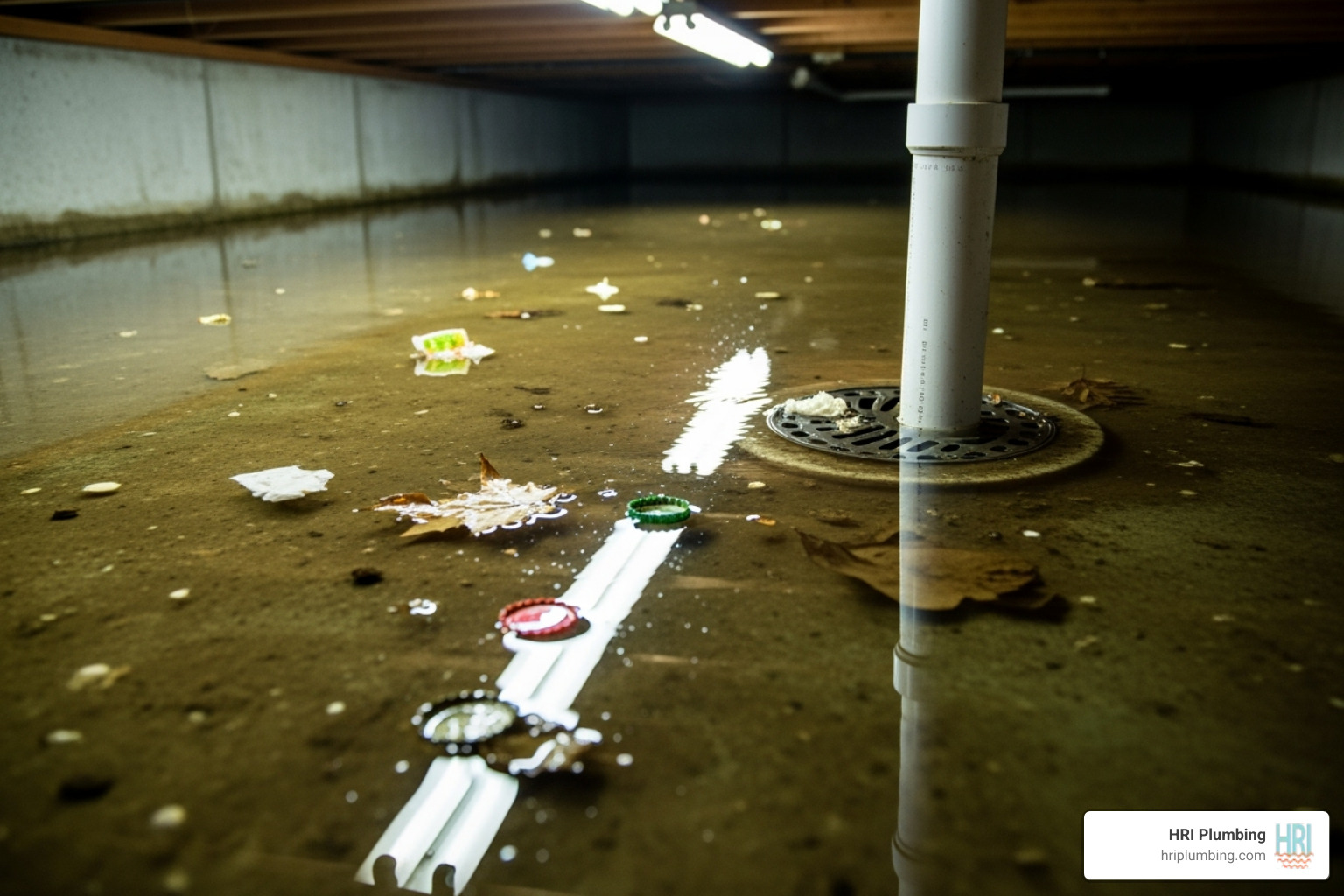 sewer backup in a basement drain - emergency plumbing springfield il