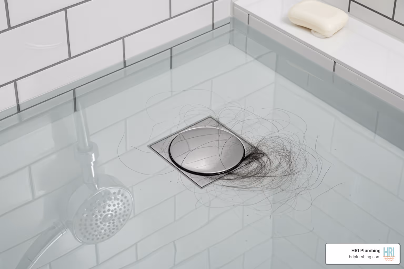 water pooling in a shower - clogged drain near me