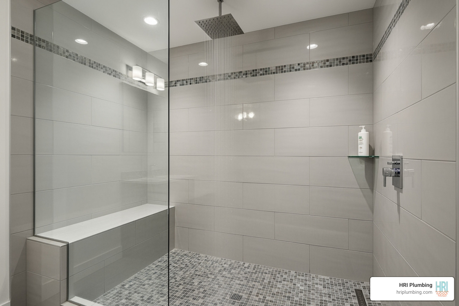 spacious walk-in shower with rainfall head and built-in bench - shower installation springfield il spacious walk-in shower with rainfall head and built-in bench - shower installation springfield il