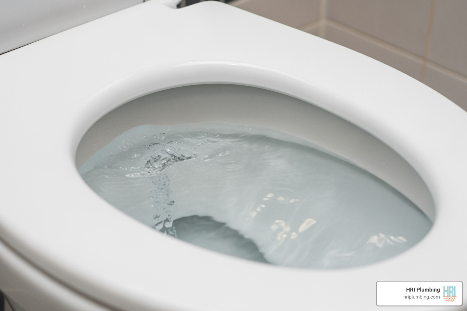 A toilet bowl with the water level dangerously high, nearly overflowing - clogged toilet service jacksonville A toilet bowl with the water level dangerously high, nearly overflowing - clogged toilet service jacksonville