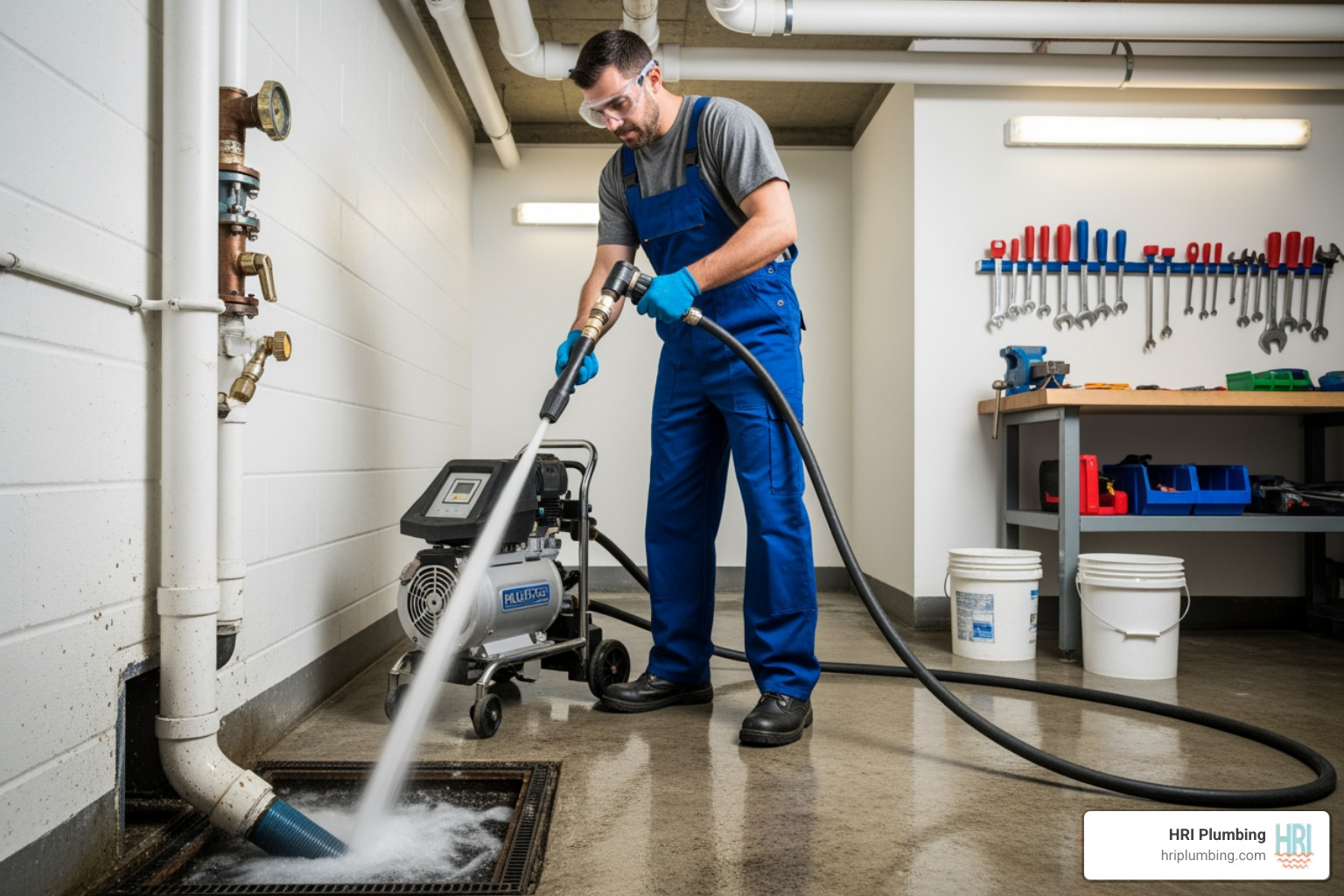 Professional plumber with hydro jetting equipment - "My drains are severely clogged. Who provides hydro jetting services in Jacksonville, IL?"