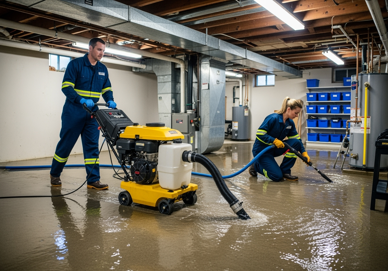 professionals using water extraction equipment - flooded basement repair jacksonville il professionals using water extraction equipment - flooded basement repair jacksonville il