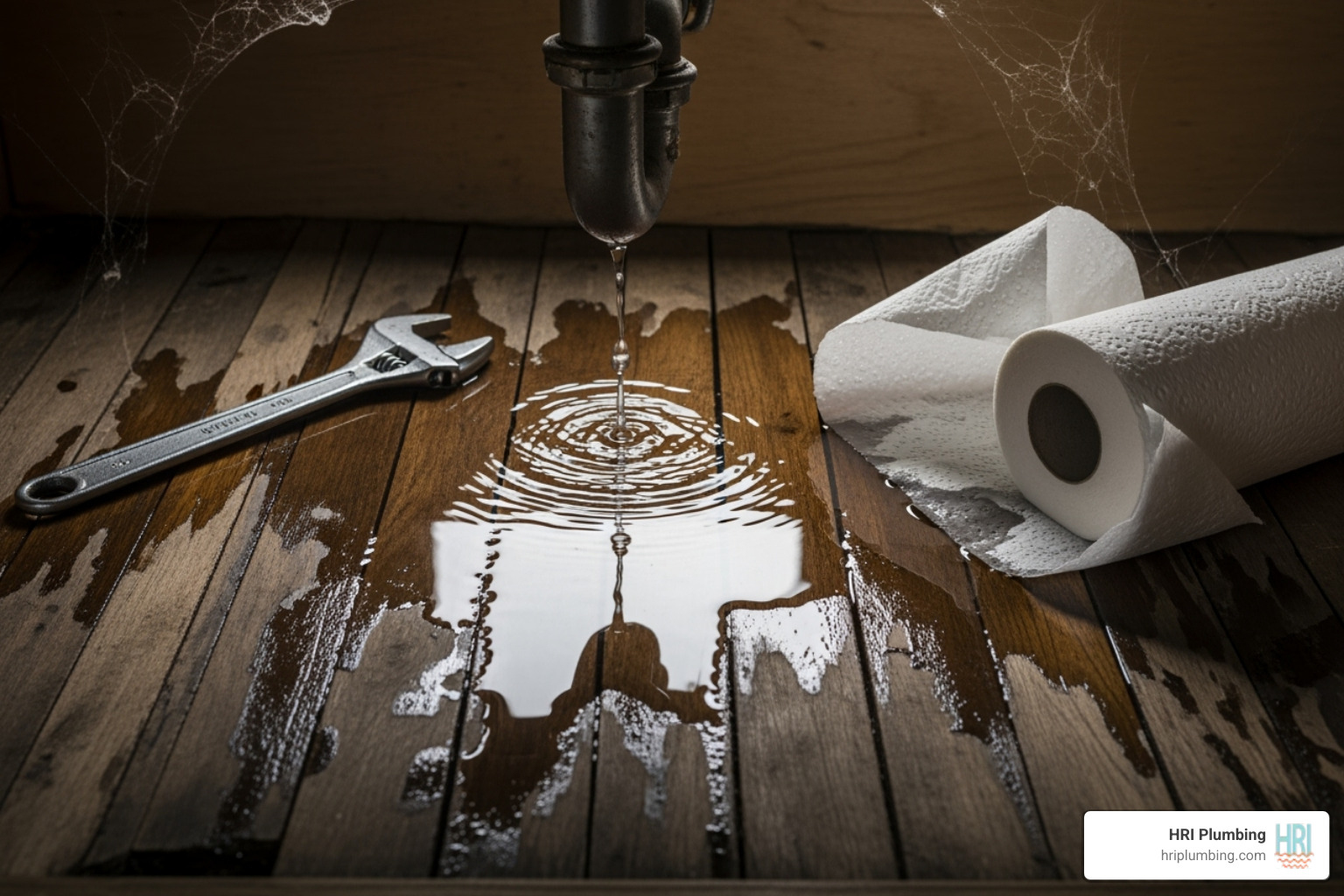 water pooling under a kitchen sink - garbage disposal repair jacksonville il