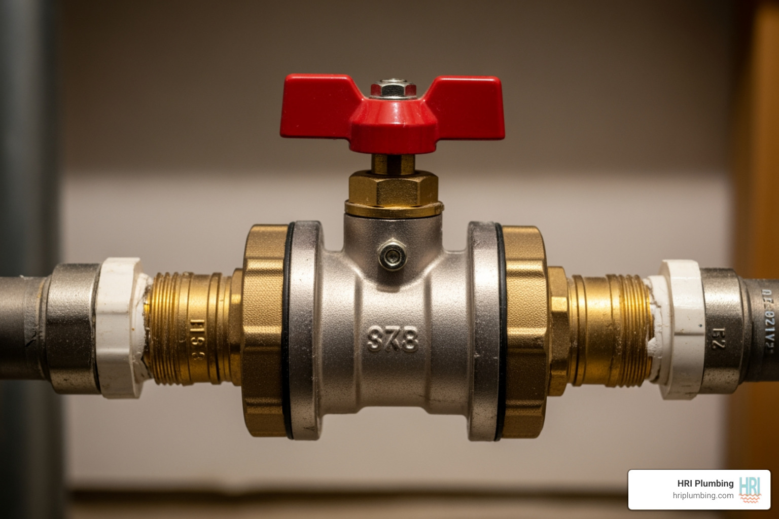 image of a water shut-off valve clearly labeled - toilet installation springfield il