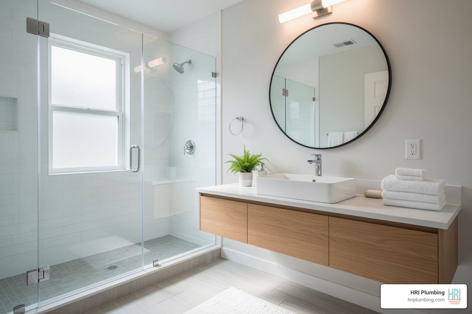 infographic showing five key benefits of bathroom remodeling: increased home value with upward trending house icon, improved functionality with organized storage shelves, enhanced relaxation with spa shower head, energy efficiency with water droplet and leaf symbol, and personalization with paint palette and design tools - bathroom remodeling in springfield, il