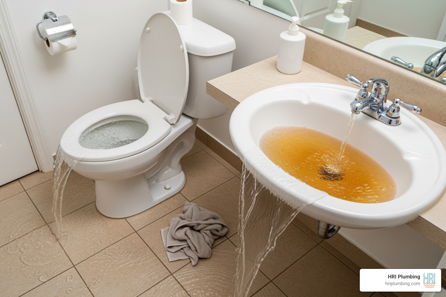 Infographic showing emergency drain warning signs: multiple fixtures backing up simultaneously, sewage odors from drains, gurgling sounds when water runs, water pooling on floors, and overflowing toilets that won't stop—all indicating immediate need for professional emergency drain cleaning - emergency drain cleaning in jacksonville, il Infographic showing emergency drain warning signs: multiple fixtures backing up simultaneously, sewage odors from drains, gurgling sounds when water runs, water pooling on floors, and overflowing toilets that won't stop—all indicating immediate need for professional emergency drain cleaning - emergency drain cleaning in jacksonville, il