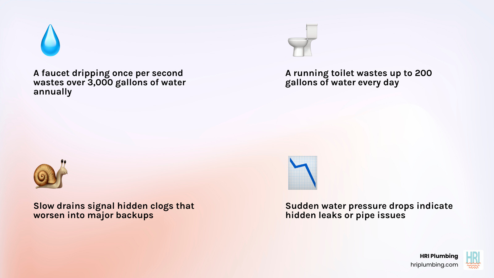 Infographic showing 5 warning signs you need a residential plumber with water waste statistics - residential plumber Infographic showing 5 warning signs you need a residential plumber with water waste statistics - residential plumber