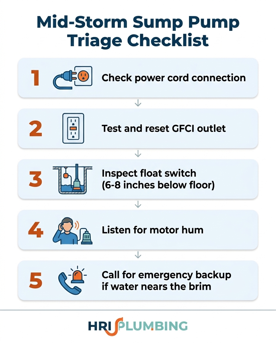 Mid-Storm Sump Pump Triage Checklist