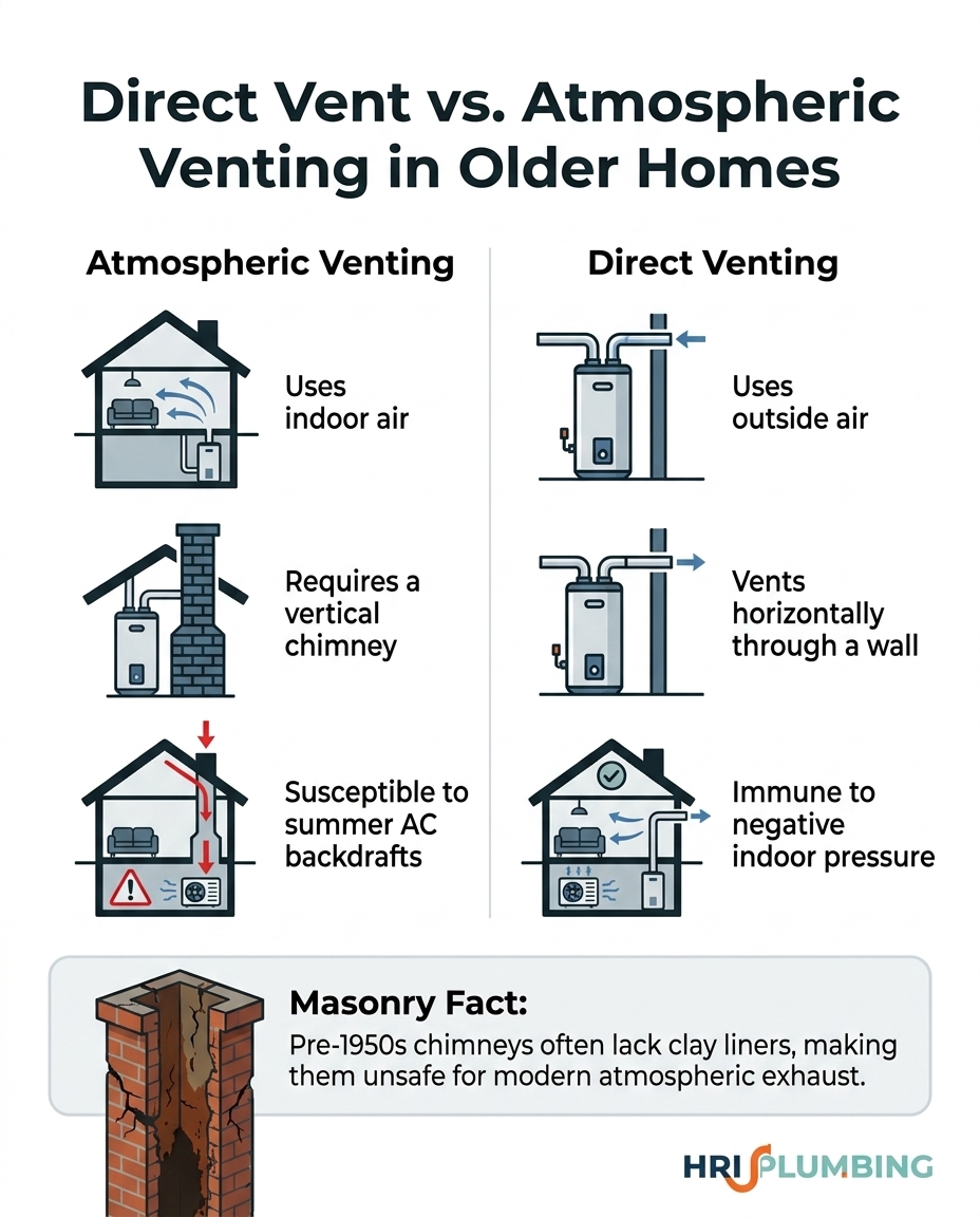 Direct Vent vs. Atmospheric Venting in Older Homes