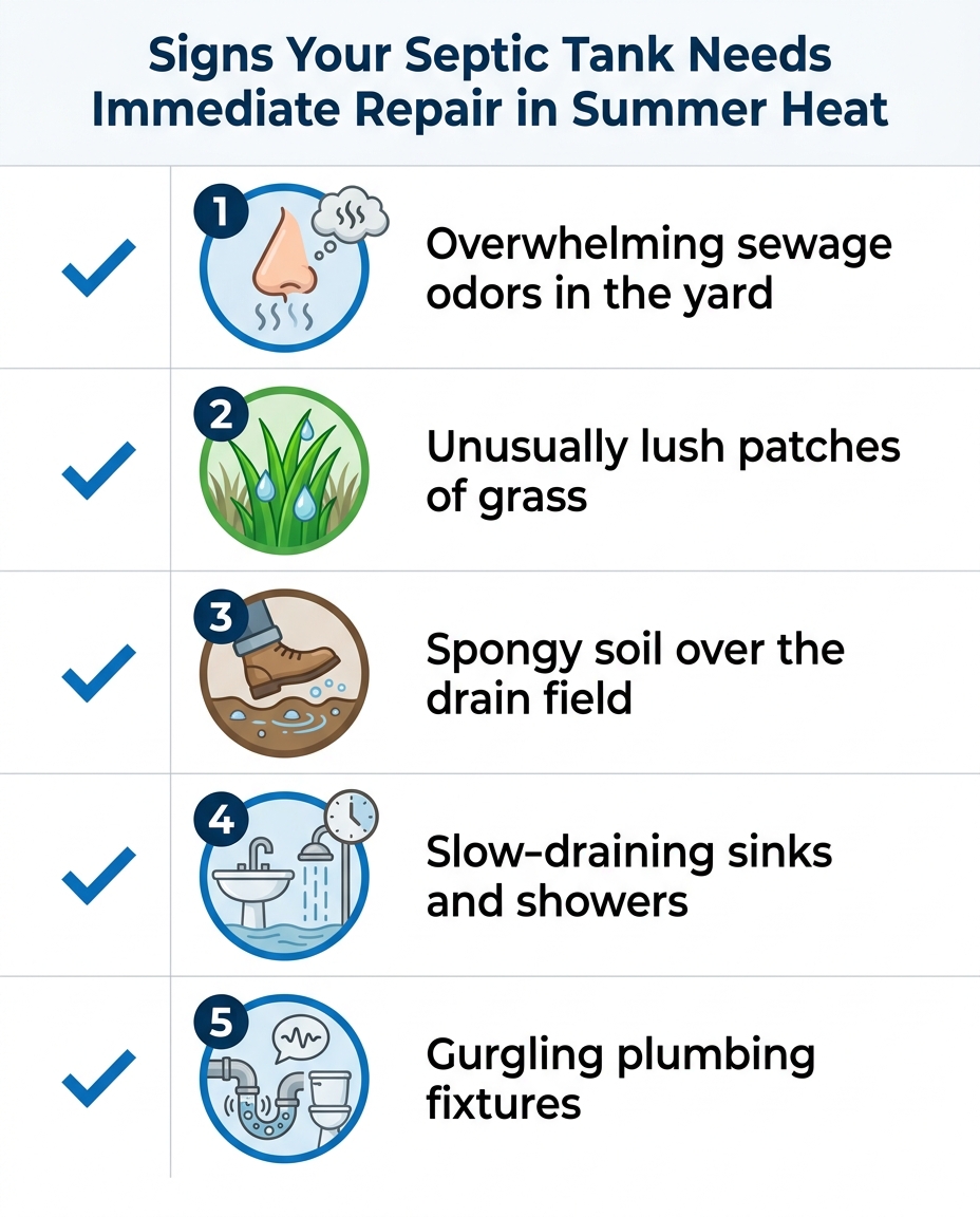 Signs Your Septic Tank Needs Immediate Repair in Summer Heat