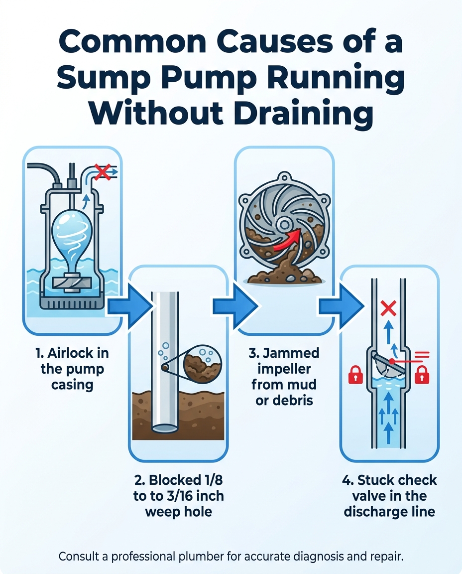 Common Causes of a Sump Pump Running Without Draining