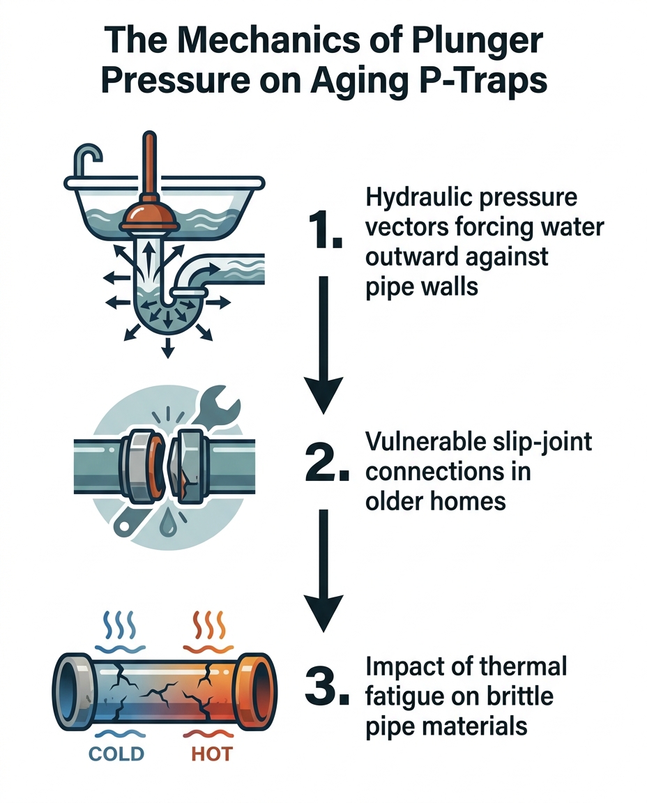 The Mechanics of Plunger Pressure on Aging P-Traps