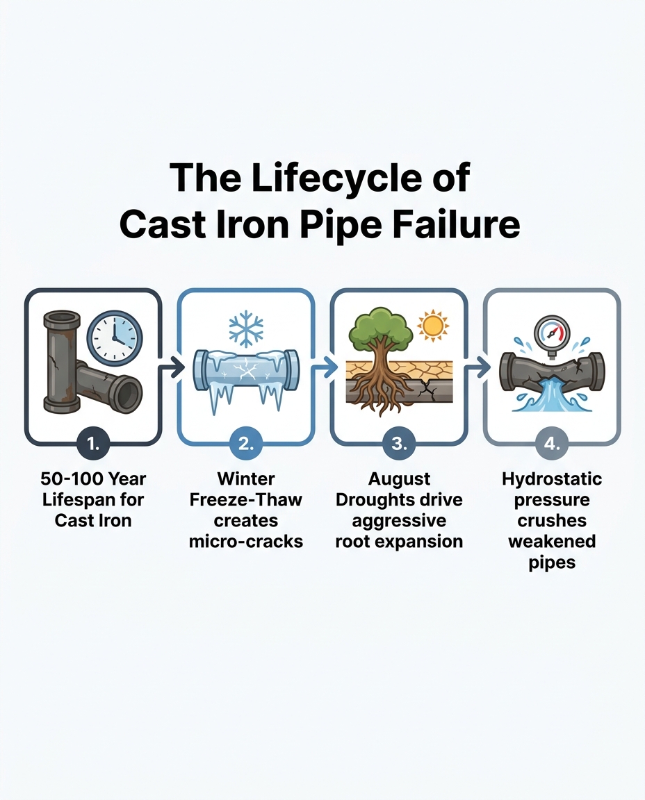 The Lifecycle of Cast Iron Pipe Failure