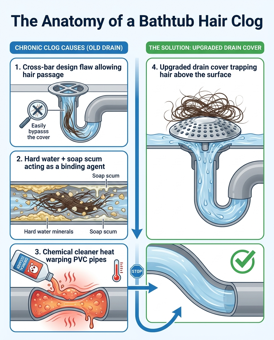 The Anatomy of a Bathtub Hair Clog