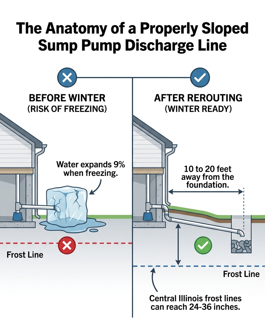The Anatomy of a Properly Sloped Sump Pump Discharge Line