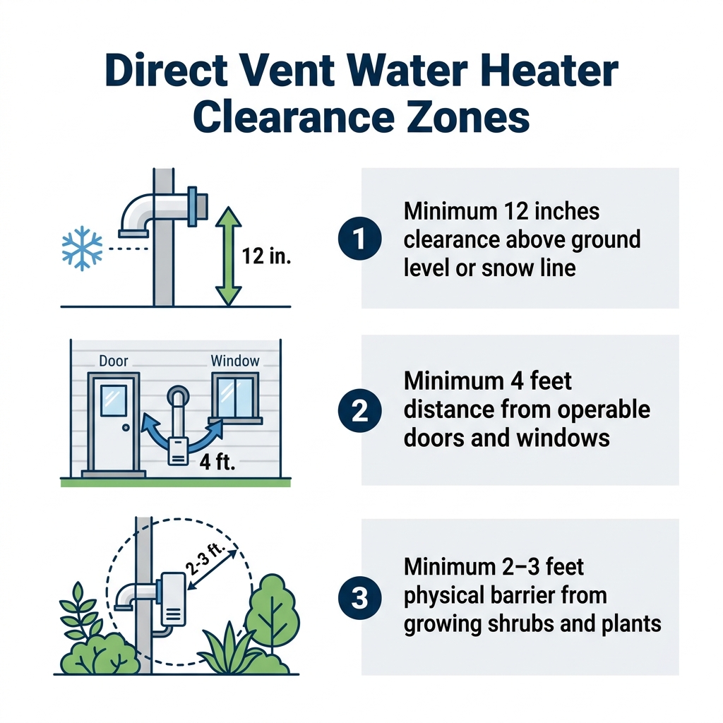 Direct Vent Water Heater Clearance Zones
