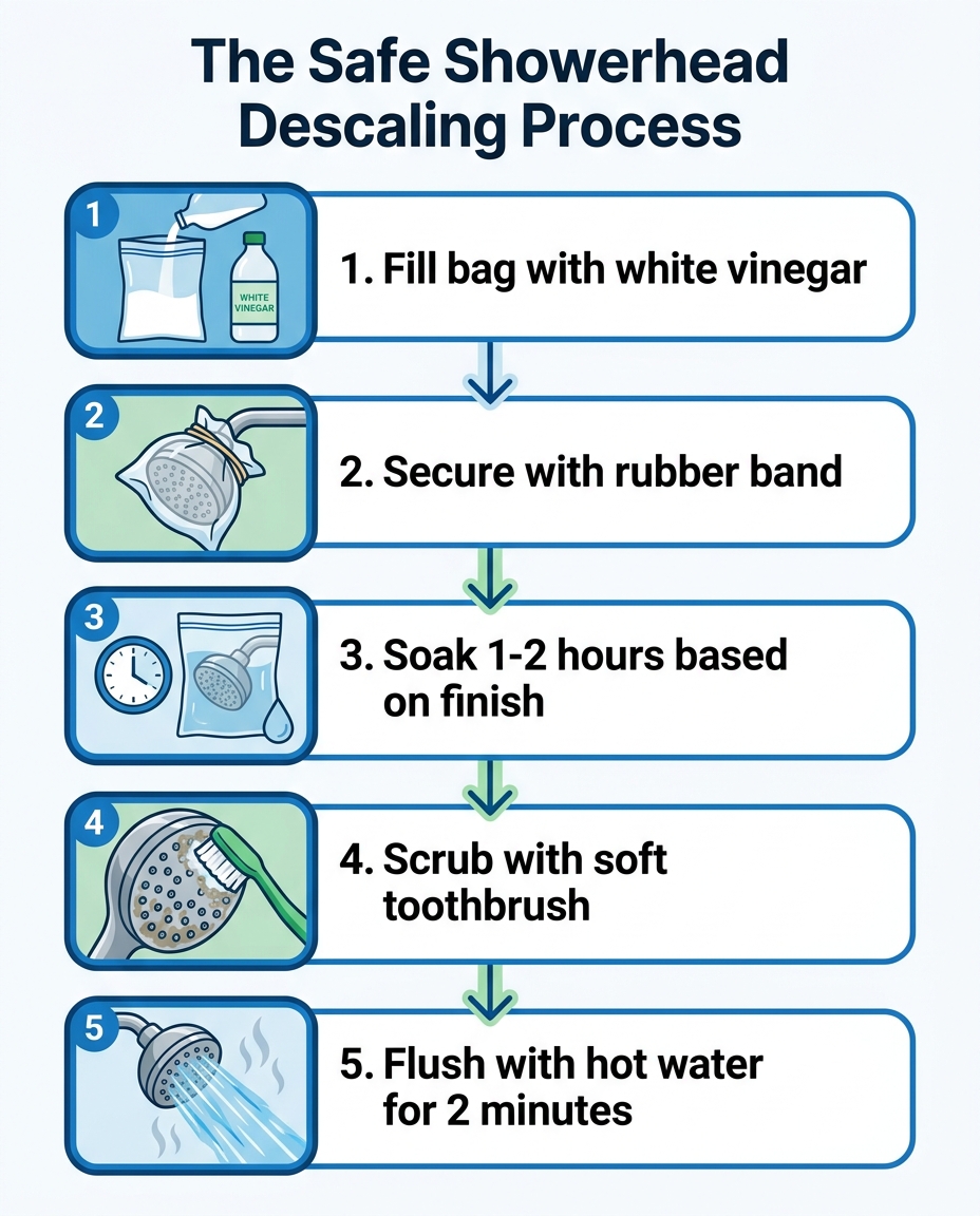 The Safe Showerhead Descaling Process