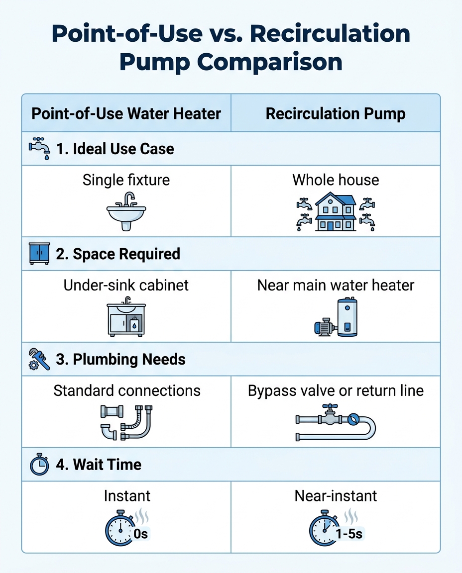 Point-of-Use vs. Recirculation Pump Comparison