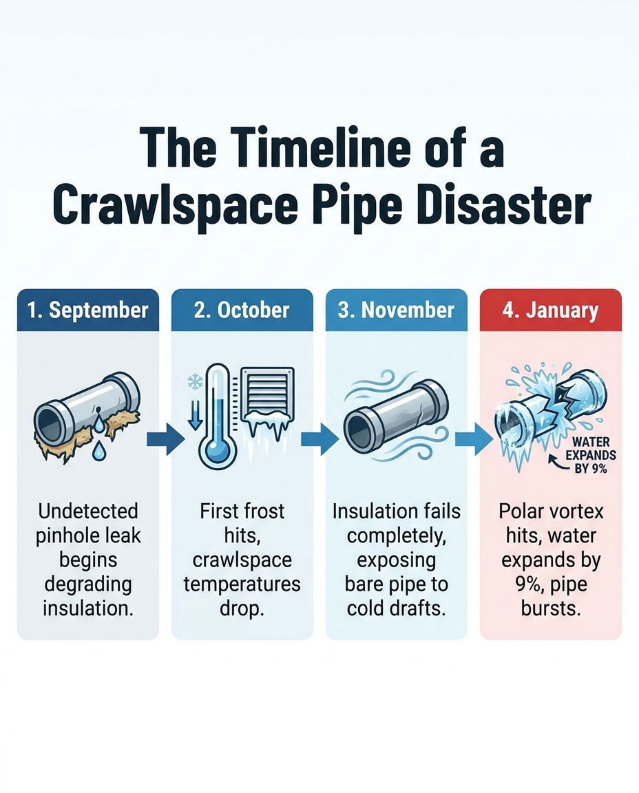 The Timeline of a Crawlspace Pipe Disaster