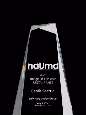 NAUMD 2026 Image of the Year restaurant award presented to Canlis Seattle by Luly Yang Design Group.