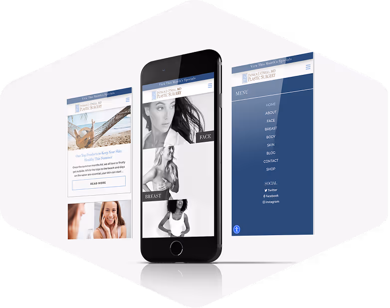 Collage of mobile web design work by Target Market